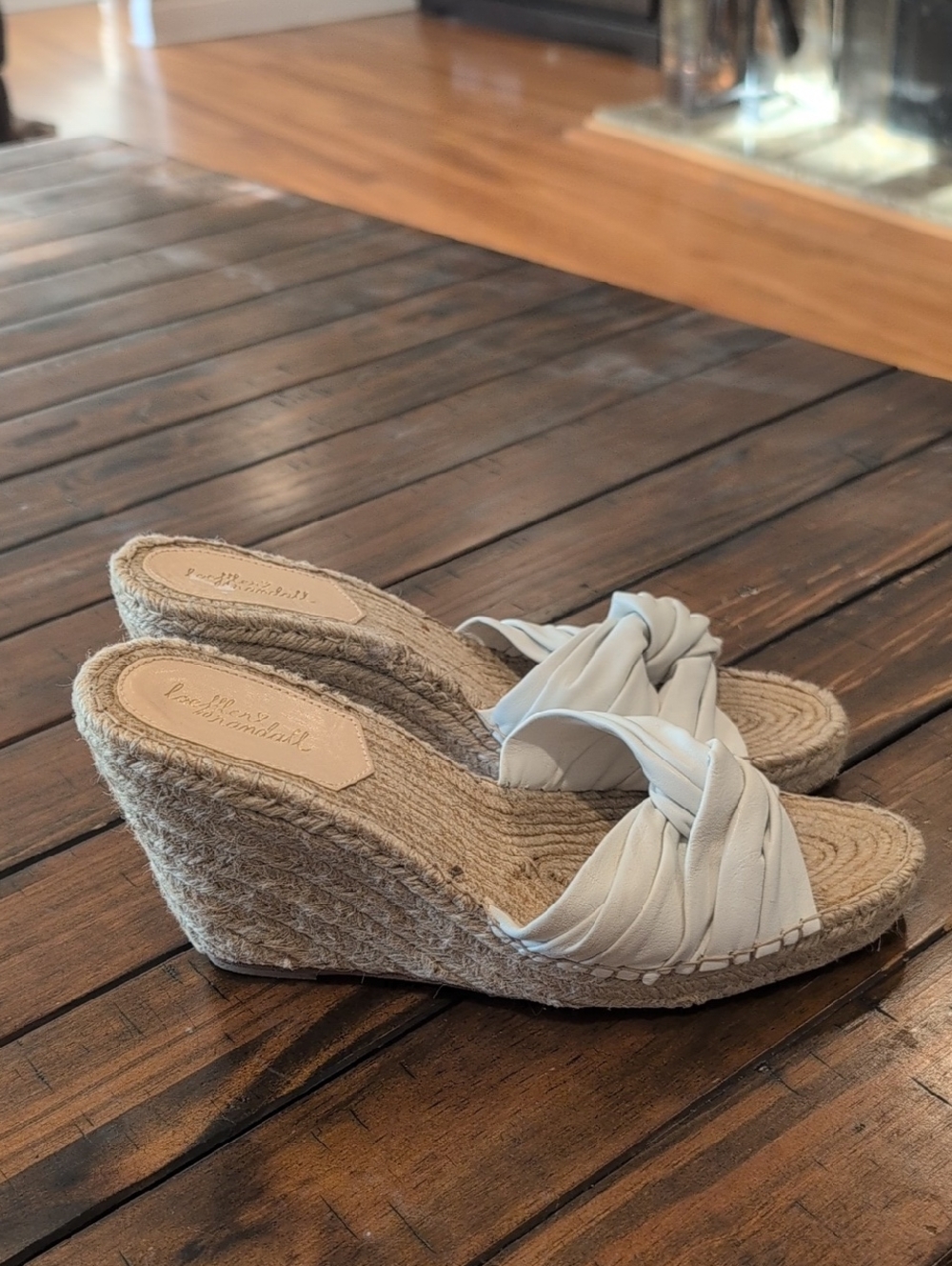 Loeffler Randall Blanche Leather Espadrille Wedge Sandal